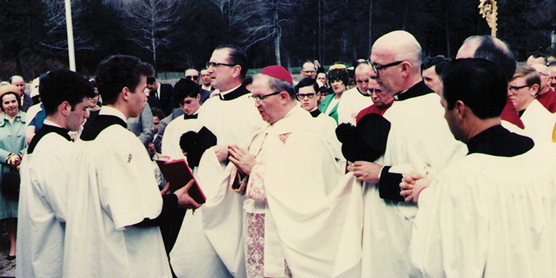 Bishop Hogan at Dedication of new Church Building April, 1967