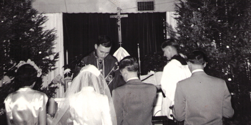Detail of Christmas Wedding in Old Church