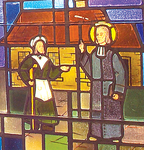 Detail of Stained Glass Window at Saint John Vianney Church, Johnstown, PA