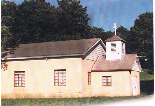 Photo of first church building of Saint John Vianney parish