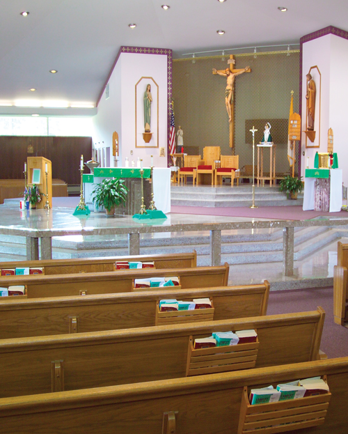 Interior of Saint John Vianney Church, Johnstown, PA