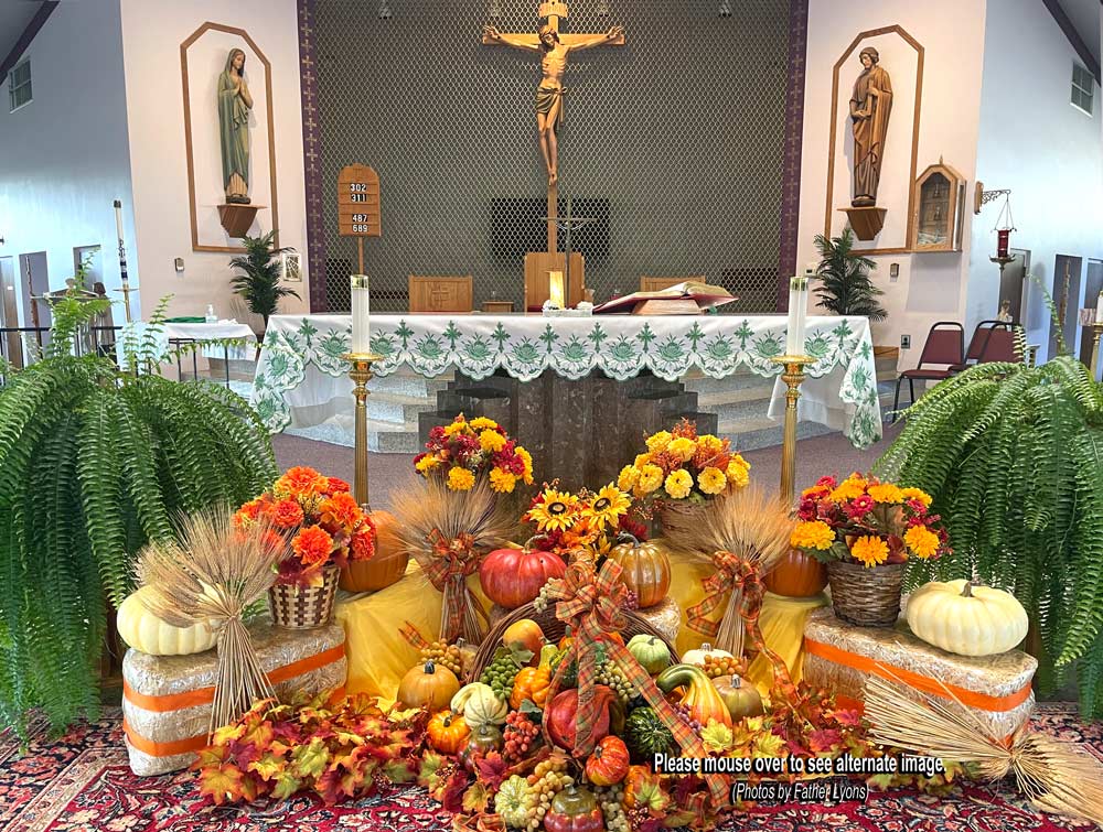 St. John Vianney Altar Fall Harvest 2021 - Close