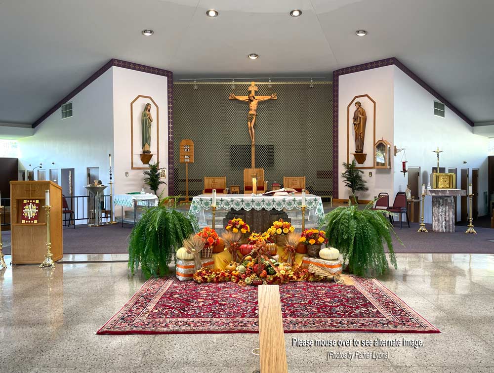 St. John Vianney Altar Fall Harvest 2021 -Wide