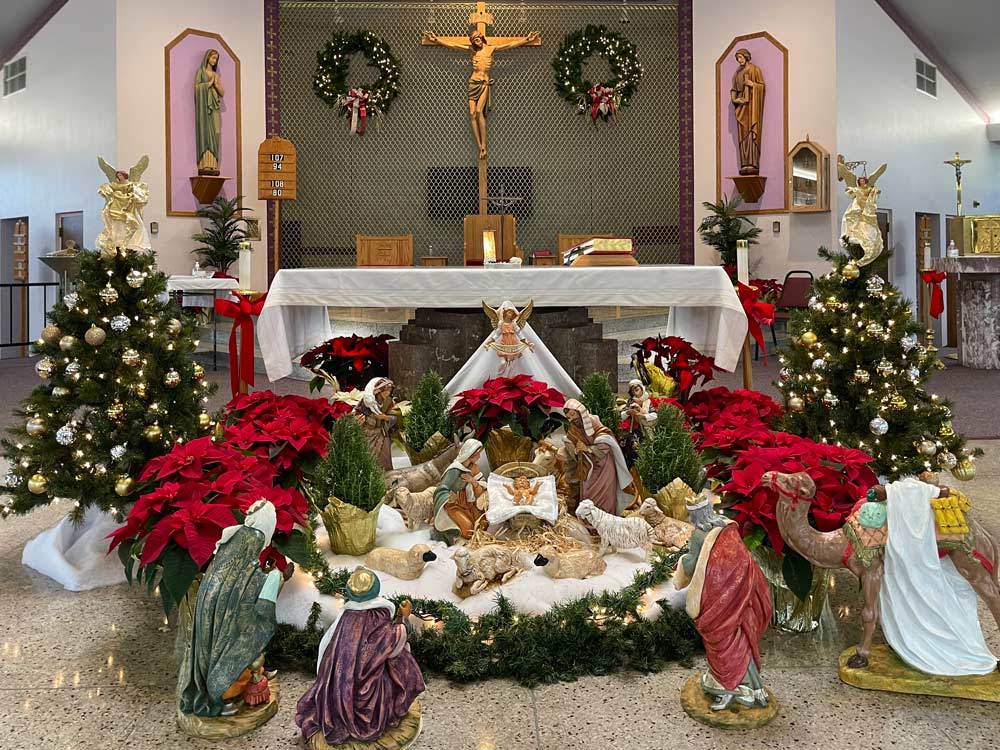 St. John Vianney Altar at Christmas