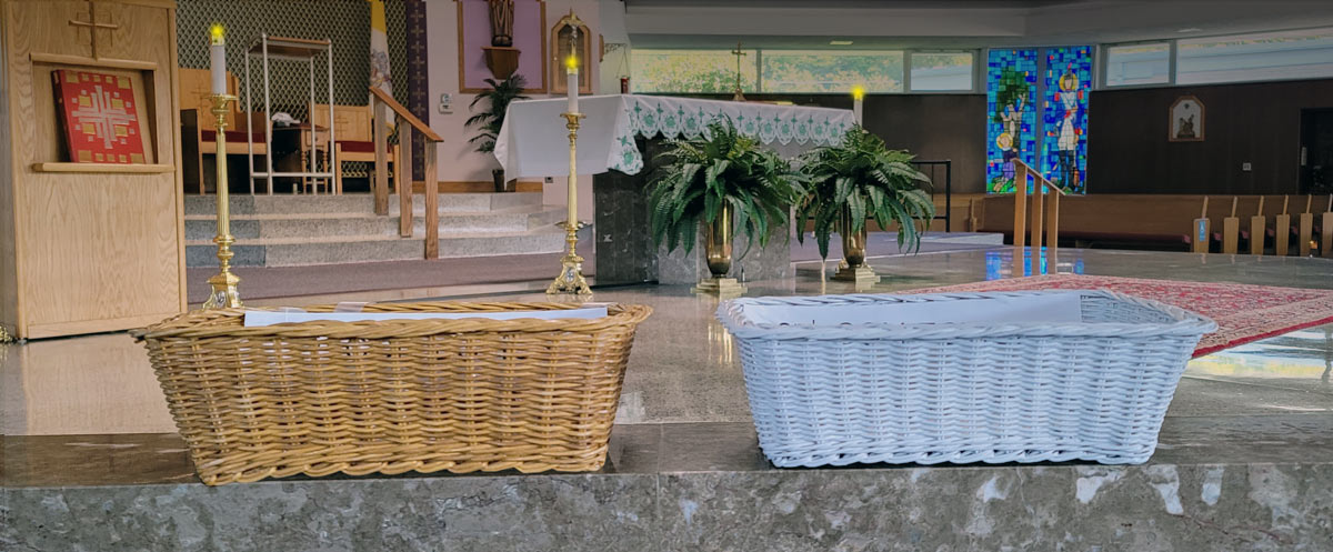 Collection Baskets at St. John Vianney Parish, Munday's Corner PA